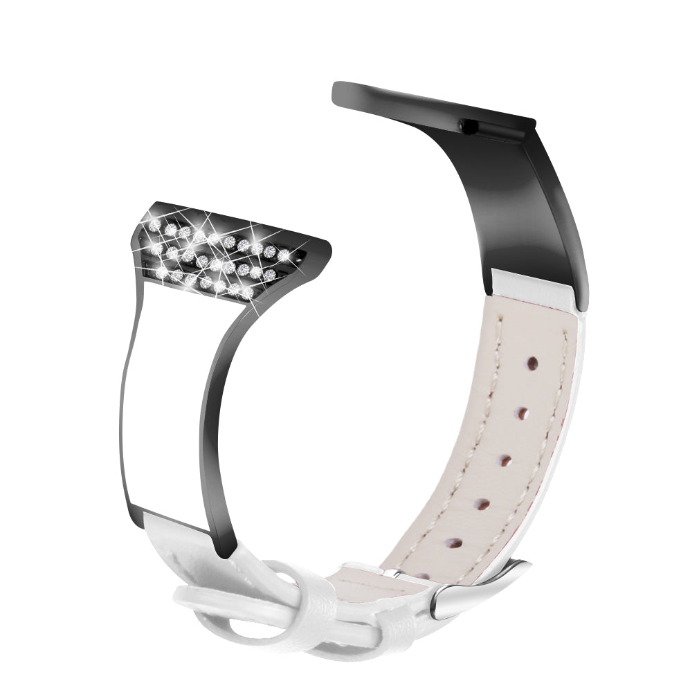 Ceramic Genuine Leather Stylish Rhinestones Decor Watch Strap for Honor MagicWatch2 46mm Ceramic Genuine Leather Stylish Rhinestones Decor Watch Strap for Honor MagicWatch2 46mm